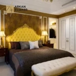 سرير نوم ملكي أنيق مع 2 طاولة