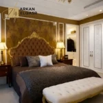 سرير نوم ملكي أنيق مع 2 طاولة