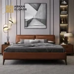 سرير نوم جلد بتصميم فاخر