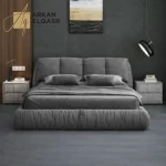 سرير نوم فاخر شيك مع 2 طاولة جانبية