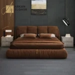 سرير نوم فاخر شيك مع 2 طاولة جانبية