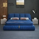 سرير نوم فاخر شيك مع 2 طاولة جانبية
