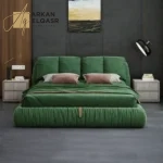 سرير نوم فاخر شيك مع 2 طاولة جانبية