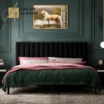 سرير نوم مخمل متوفر بالوان متعددة