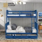 ⁦سرير أطفال دورين مع سعة تخزين – تصميم عملي من خشب متين – سلم جانبي آمن – مثالي للمساحات الصغيرة⁩ - الصورة ⁦3⁩