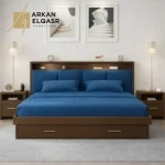 سرير بتصميم حديث مع كمودينه