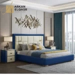 سرير جلد بتصميم بسيط