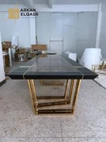 طاولة طعام رخام فاخرة بتصميم اسبانى مع كراسي