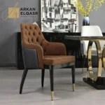 طاولة طعام رخام فاخرة بتصميم اسبانى مع كراسي