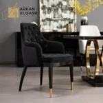 طاولة طعام رخام فاخرة بتصميم اسبانى مع كراسي