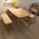 طاولة و 2 كرسي ومقعد طويل