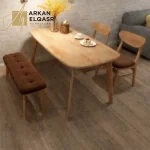 طاولة و 2 كرسي ومقعد طويل