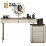 طاولة تسريحة بتصميم مميز مع مرايا و كرسي