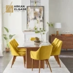 طاولة طعام ٨ كراسي وسطح من الرخام