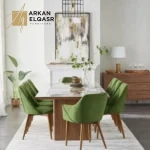 طاولة طعام ٨ كراسي وسطح من الرخام