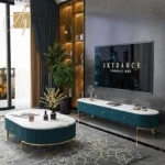 طقم طاولة مجلس مع طاولة تلقزيون