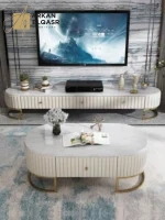 طقم طاولة مجلس مع طاولة تلقزيون