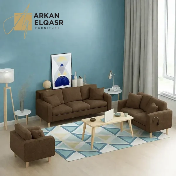 طقم جلوس كنب بتصميم راقي متعدد الألوان