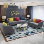 طقم كنب جلوس فاخر بتصميم بسيط وراقي