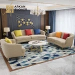 طقم كنب جلوس فاخر بتصميم بسيط وراقي