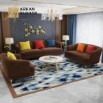 طقم كنب جلوس فاخر بتصميم بسيط وراقي