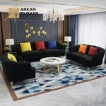 طقم كنب جلوس فاخر بتصميم بسيط وراقي