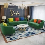 طقم كنب جلوس فاخر بتصميم بسيط وراقي