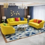 طقم كنب جلوس فاخر بتصميم بسيط وراقي