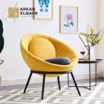 كرسى دائري مريح بهيكل معدني قوي