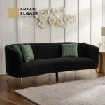 كنبة مخملية بتصميم مريح و مودرن