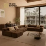 كنب زاوية فخم بطابع أوروبي – تصميم شيك بمساحة واسعة – تنجيد ناعم وهيكل متين