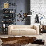 كنب موردن من جلد انيق بتصميم انيق