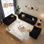 غيّر لون القماش أو المفرش في الصورة إلى (----) فقط، مع الحفاظ على جميع التفاصيل الأخرى كما هي تمامًا، بما في ذلك شكل الأثاث، النقوش، نوع الخشب، الظلال، الإضاءة، الخلفية، والإكسسوارات. يجب أن يبدو التعديل طبيعي وواقعي جدًا وكأن اللون الجديد هو اللون الأصلي في الصورة. لا تقم بتغيير أو تعديل أي عنصر آخر في التصميم، وحافظ على ملمس القماش وتدرجات الإضاءة والظل عليه.