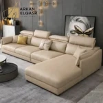 كنب جلد بتصميم عصرى مميز