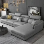 كنب جلد بتصميم عصرى مميز