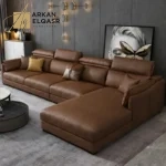 كنب جلد بتصميم عصرى مميز