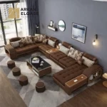 كنب زاوية مودرن ملتفة بتصميم فخم