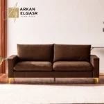 كنبة ثلاثية مخملية بتصميم دوريا