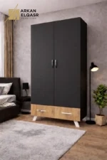 دولاب ب 2 باب و 6 ارففب 2 درج و علاقة ملابس