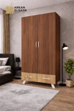 دولاب ب 2 باب و 6 ارففب 2 درج و علاقة ملابس