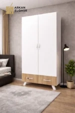 دولاب ب 2 باب و 6 ارففب 2 درج و علاقة ملابس