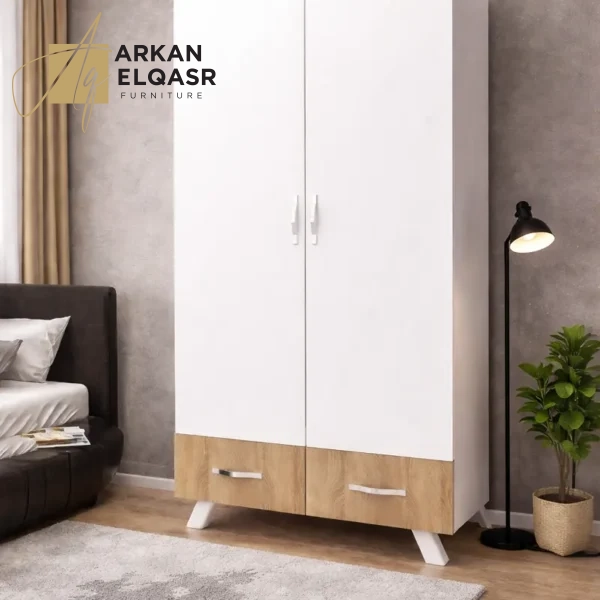 دولاب ب 2 باب و 6 ارففب 2 درج و علاقة ملابس