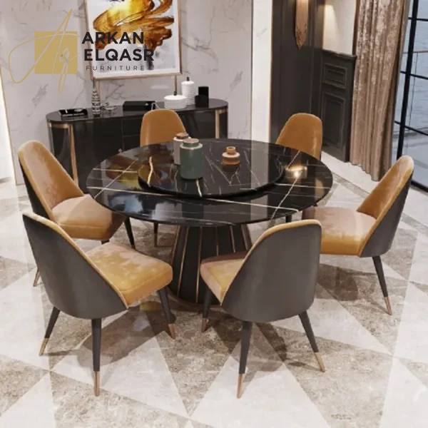 طاولة رخامية دوارة بتصميم ايطالي فريد