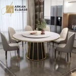طاولة رخامية دوارة بتصميم ايطالي فريد