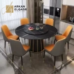 طاولة رخامية دوارة بتصميم ايطالي فريد