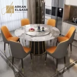 طاولة رخامية دوارة بتصميم ايطالي فريد