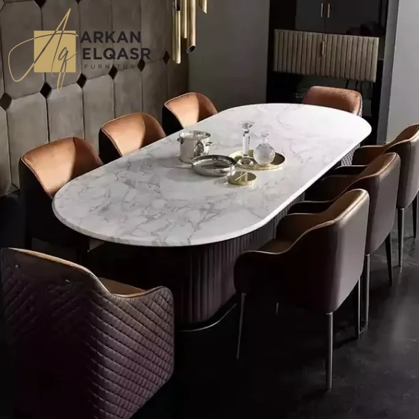 طاولة طعام بيضاوية فاخرة