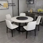 طاولة طعام رخامية دائرية فاخرة
