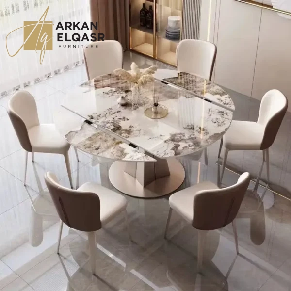 طاولة طعام دائرية قابلة للطي