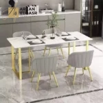 طاولة طعام مستطيلة حديثة من الرخام